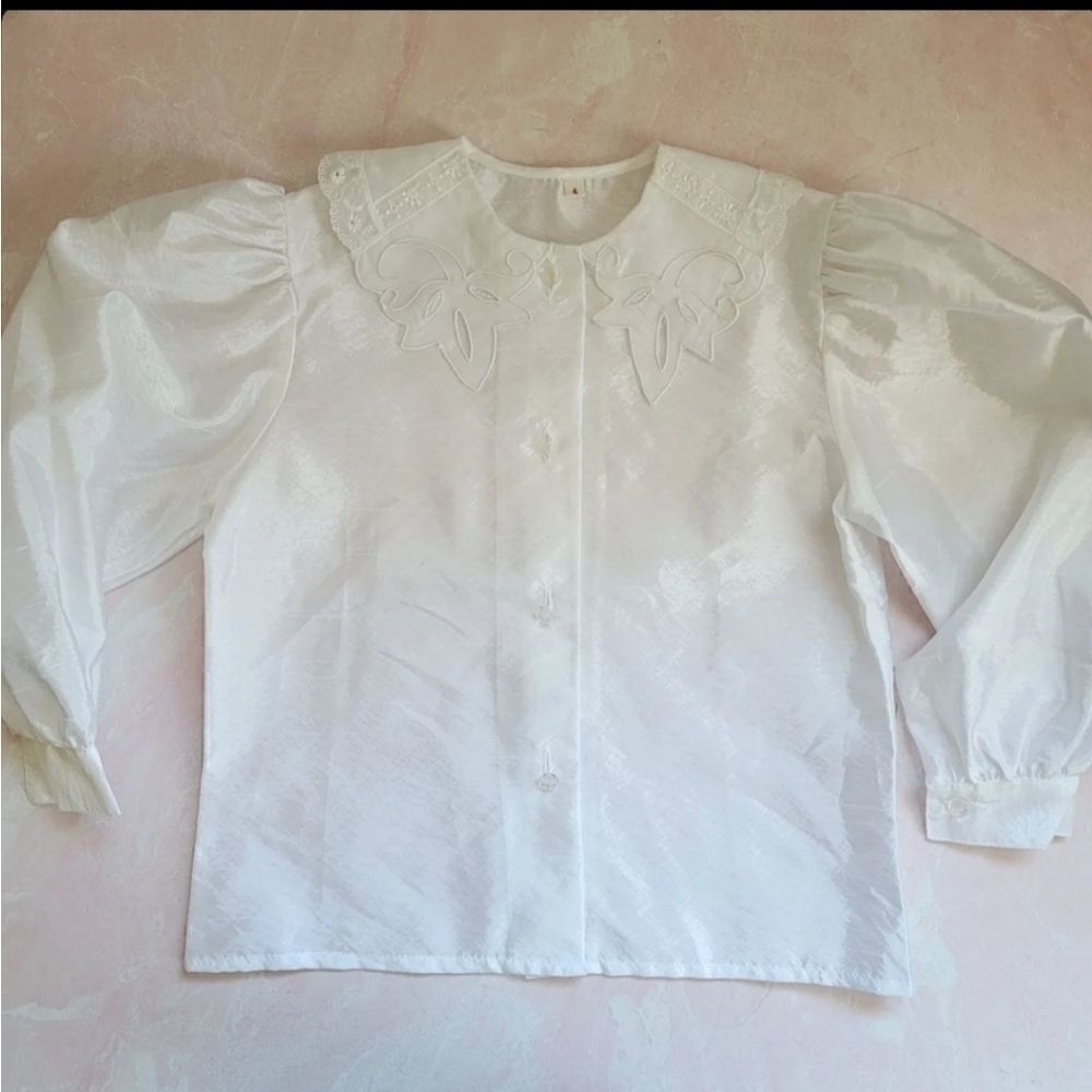 Cottage core lace button up school uniform French